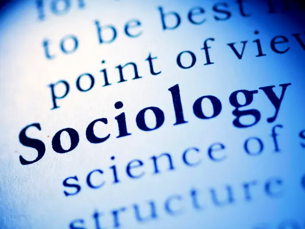 Book with the word sociology in bold print.