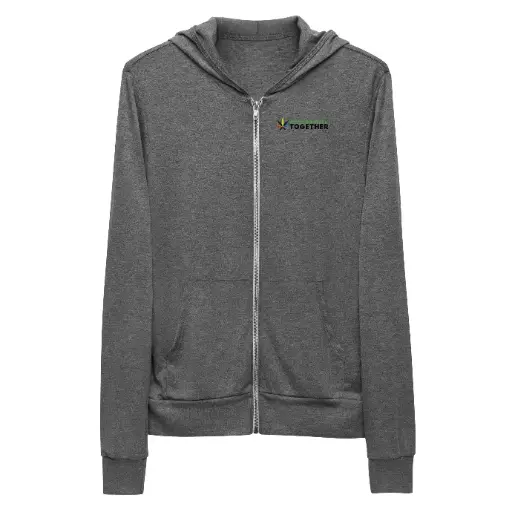 Grey Triblend Cannabis Center of Excellence Zip Up Hoodie