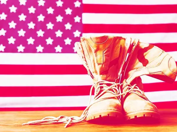 Boots and and American Flag.