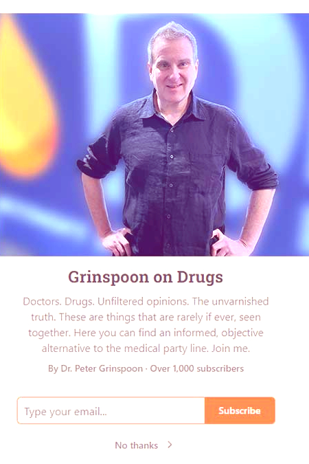 Image of Dr. Peter Grinspoon and his substack sign up page.